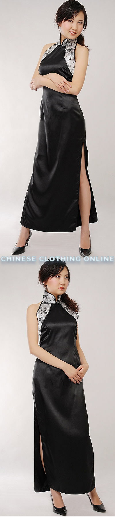 Cut-in Shoulders Bareback Long-length Cheongsam (CM)