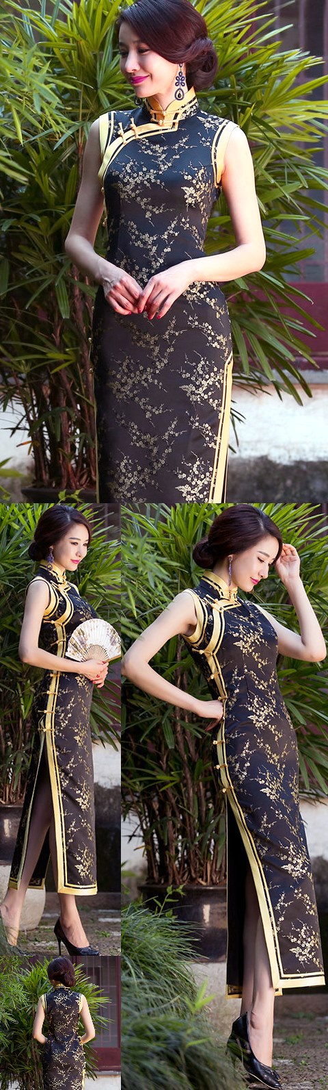 Sleeveless Long-length Cheongsam (CM)