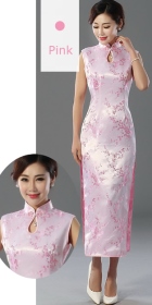 Sleeveless Long-length Brocade Cheongsam (RM)