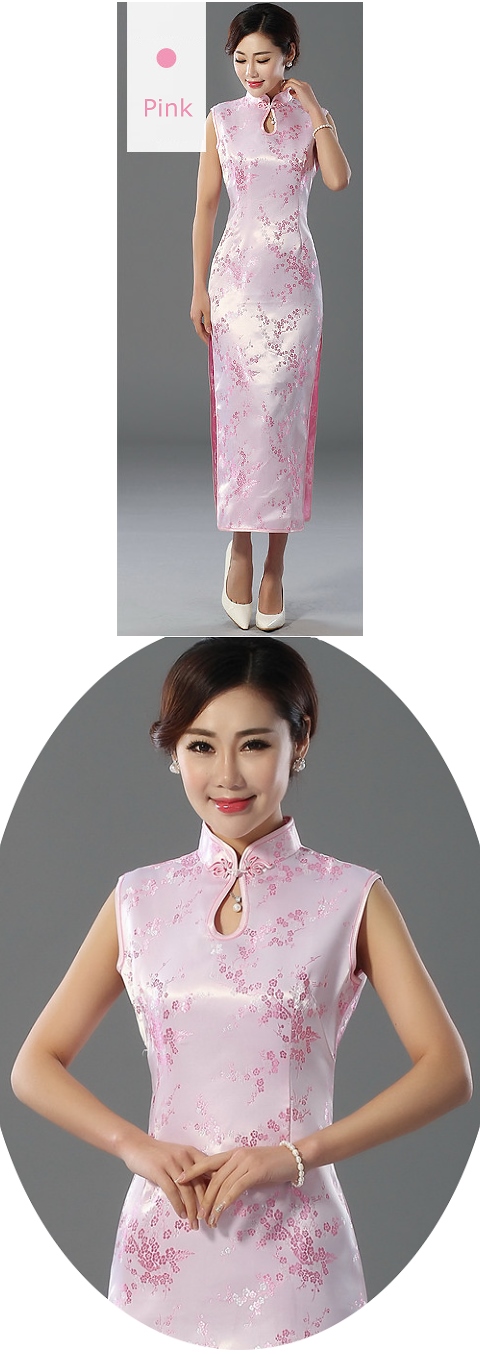 Sleeveless Long-length Brocade Cheongsam (RM)