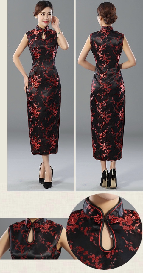 Sleeveless Long-length Brocade Cheongsam (RM)