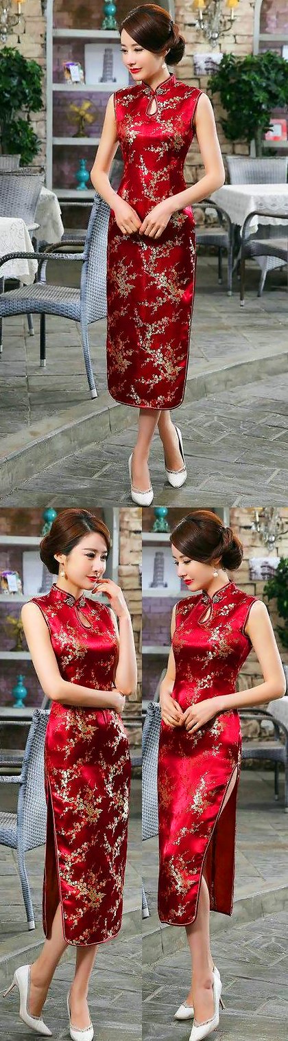 Sleeveless Long-length Brocade Cheongsam (RM)