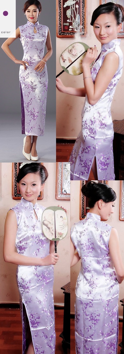 Sleeveless Long-length Brocade Cheongsam (RM)