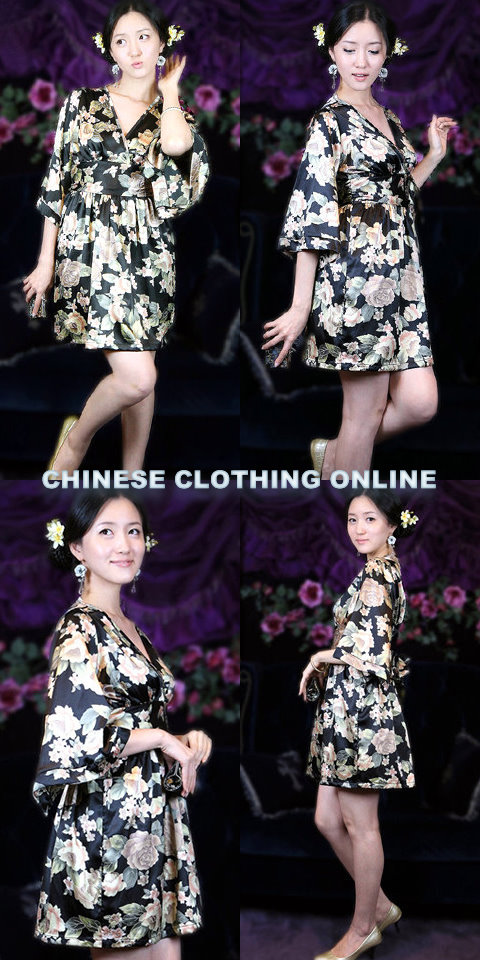 3/4-sleeve Short-length Dress (CM)