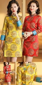 Long-sleeve Mid-length Cheongsam