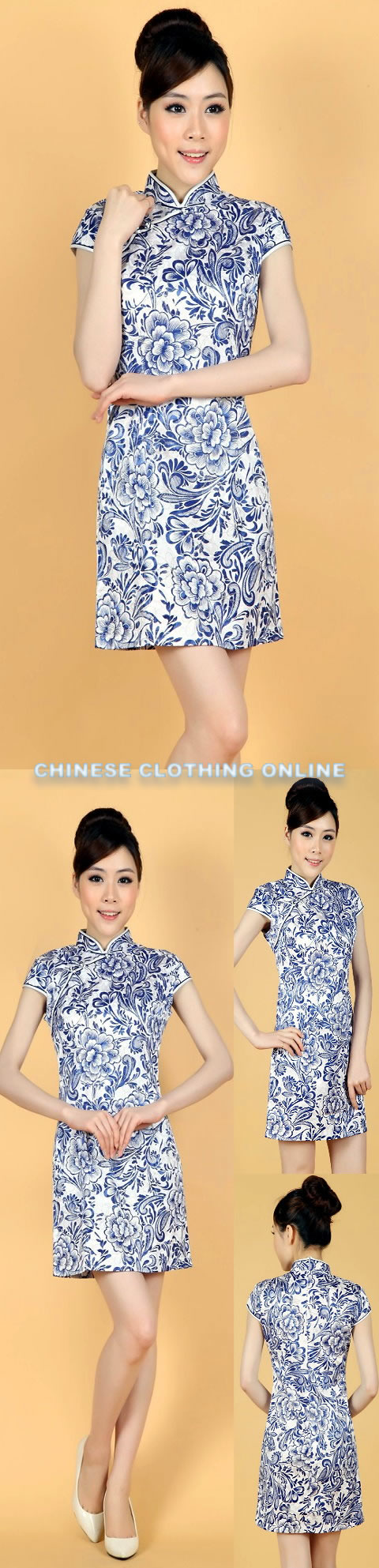 Cup-sleeve Short-length Cheongsam (CM)