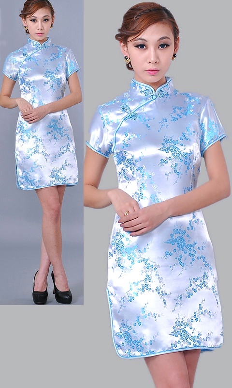 Short-sleeve Short Brocade Cheongsam Dress