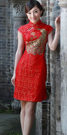 Cup-sleeve Short-length Cheongsam (RM)