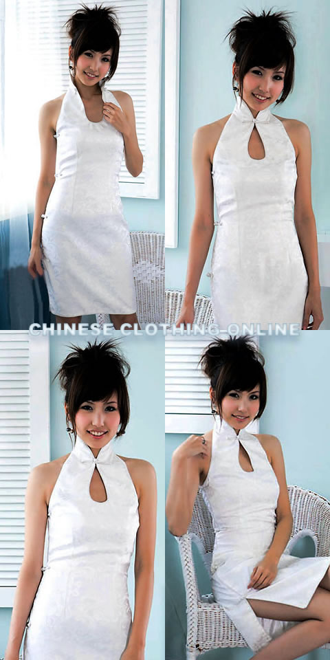 Cut-in Shoulders Bareback Short-length Cheongsam (CM)