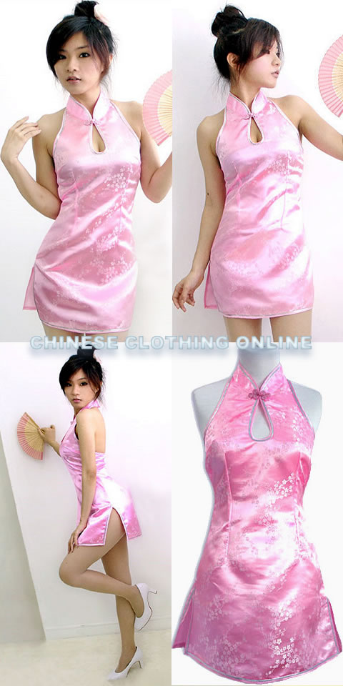 Cut-in Shoulders Bareback Short-length Cheongsam (CM)