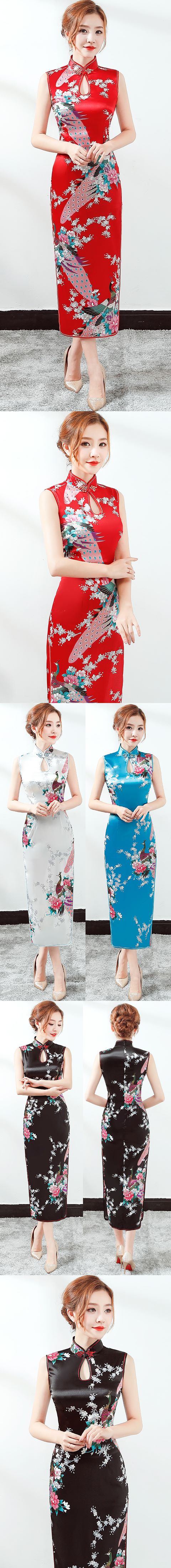 Sleeveless Long-length Cheongsam (CM)