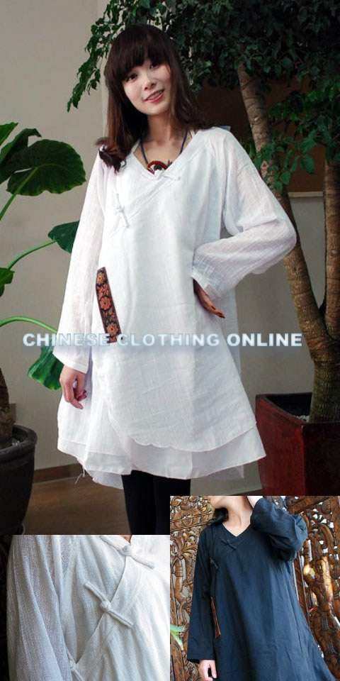 Ethnic Hanfu Style Dual-Layer Dress (CM)