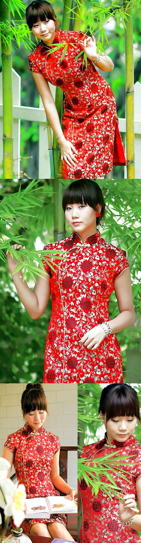 Cup-sleeve Mid-length Cheongsam (CM)