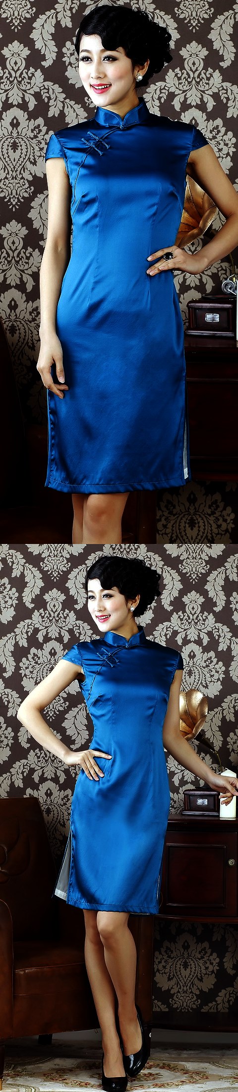 Cup-sleeve Mid-length Cheongsam (CM)