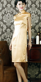 Cup-sleeve Mid-length Cheongsam (CM)