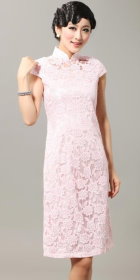 Cup-sleeve Mid-length Cheongsam (CM)