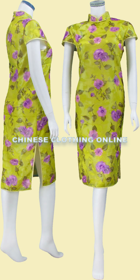 Cup-sleeve Mid-length Cheongsam (CM)