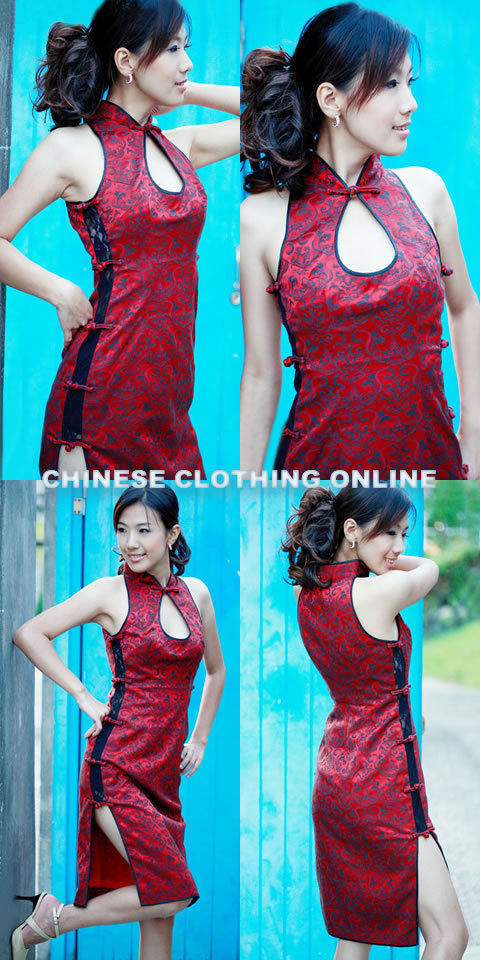 Cut-in Shoulders Mid-length Cheongsam (CM)