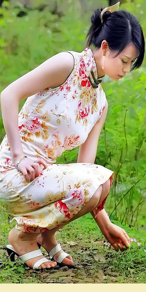 Sleeveless Mid-length Cheongsam (CM)