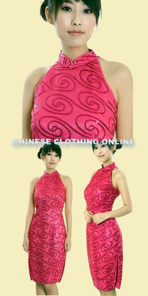 Cut-in Shoulders Mid-length Cheongsam (CM)