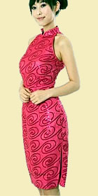 Cut-in Shoulders Mid-length Cheongsam (CM)