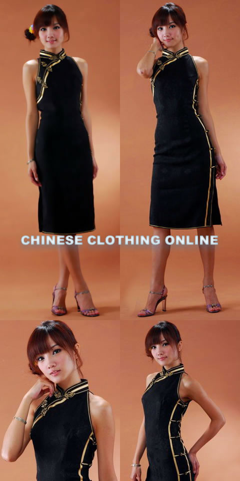 Cut-in Shoulders Mid-length Cheongsam (CM)