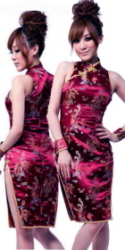 Cut-in Shoulders Mid-length Cheongsam (CM)