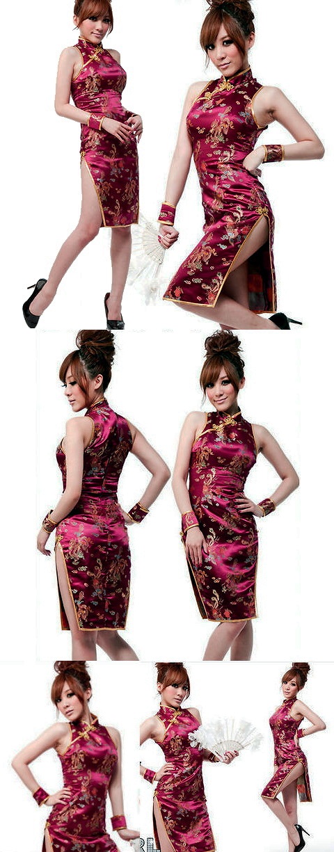 Cut-in Shoulders Mid-length Cheongsam (CM)