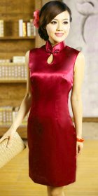 Sleeveless Mid-length Cheongsam (CM)