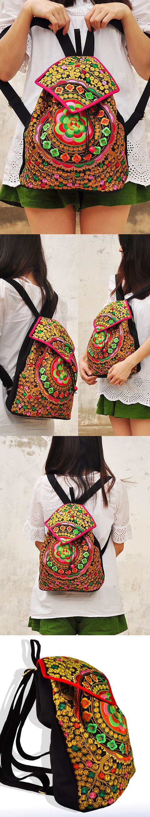 Ethnic Embroidery Backpack