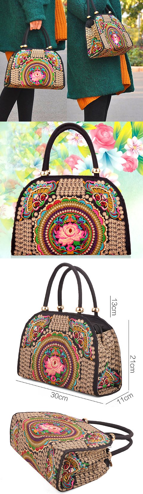 Ethnic Embroidery Handbag