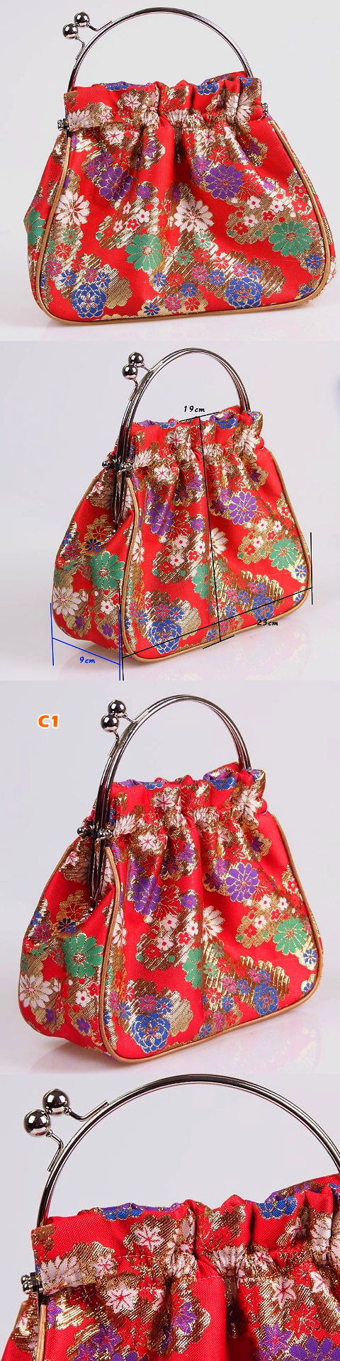 Bronzing Brocade Handbag (Multicolor)