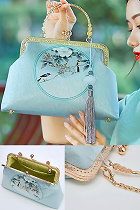 Flower and Bird Embroidery Handbag