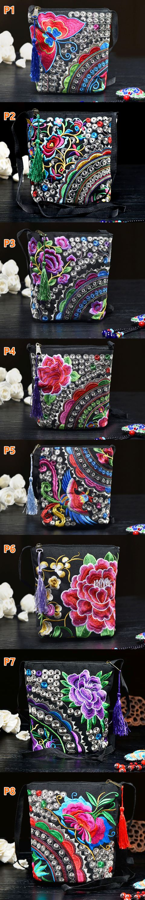 Ethnic Embroidery Crossbody Bag