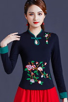 Long-sleeve Chinese Ethnic Embroidery Blouse (RM)