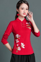 Long-sleeve Chinese Ethnic Embroidery Blouse (RM)