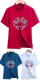 Mandarin Phoenix Embroidery Linen Shirt (RM)