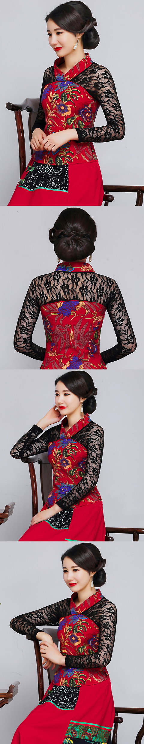 Exquisite Gauze Ethnic Printing Blouse (RM)