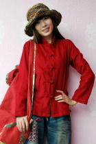 Ethnic Long-Sleeve Standing Collar Blouse/Jacket (CM)