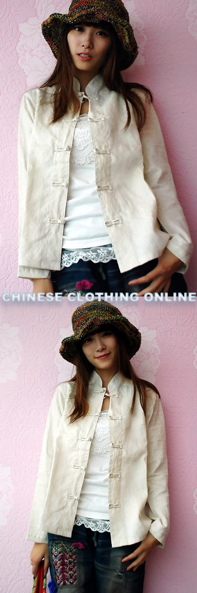 Ethnic Long-Sleeve Standing Collar Blouse/Jacket (CM)