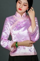 Slightly Flared-sleeve Mandarin Jacket / Blouse (CM)