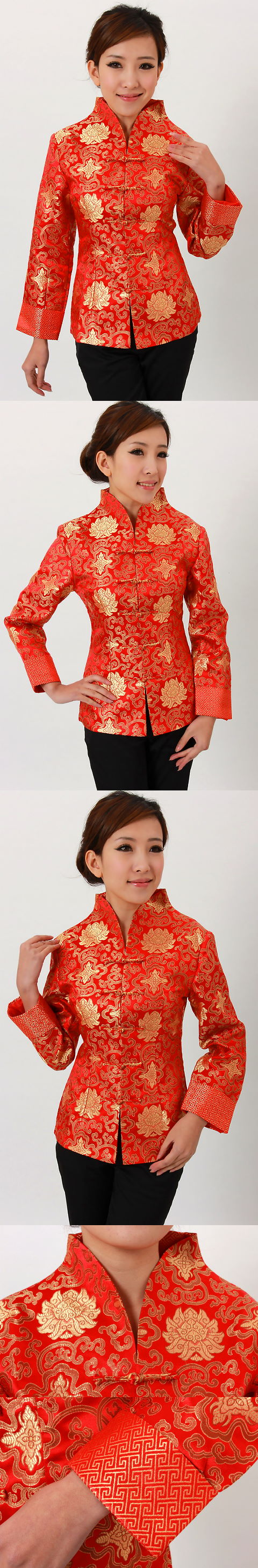 Mandarin V-Collar Embroidery Chinese Jacket (CM)