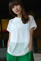 Ethnic Short-sleeve Blouse (CM)