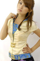 Short-sleeve Foldable Collar Blouse (CM)