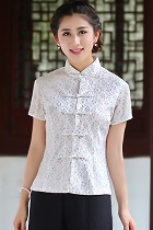 Short-sleeve Chinese Ethnic Lace Blouse (Ready-Made)