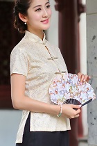 Short-sleeve Chinese Ethnic Lace Blouse (Ready-Made)