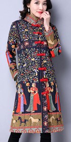 Trendy Ethnic Cotton Linen Wadded Coat (RM)