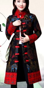 Trendy Ethnic Cotton Linen Wadded Coat (RM)