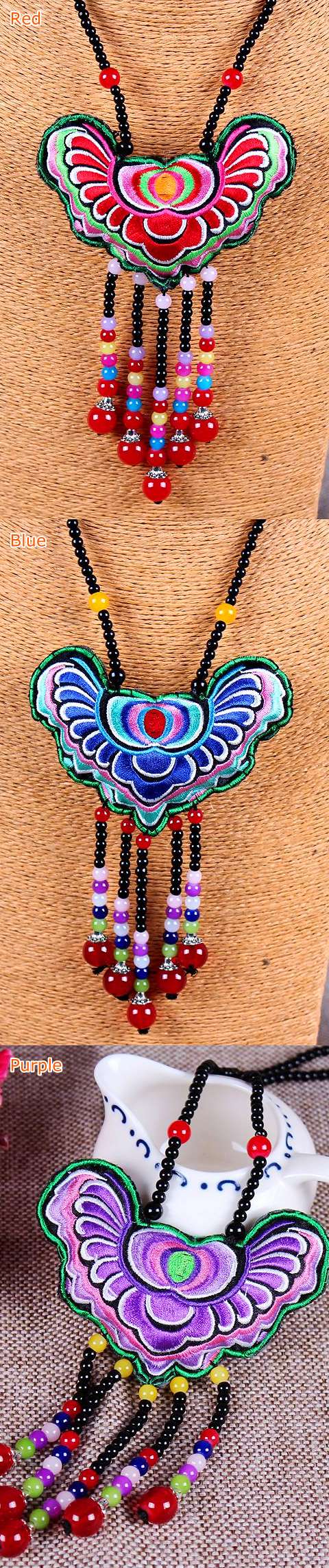 Handmade Ethnic Embroidery Necklace