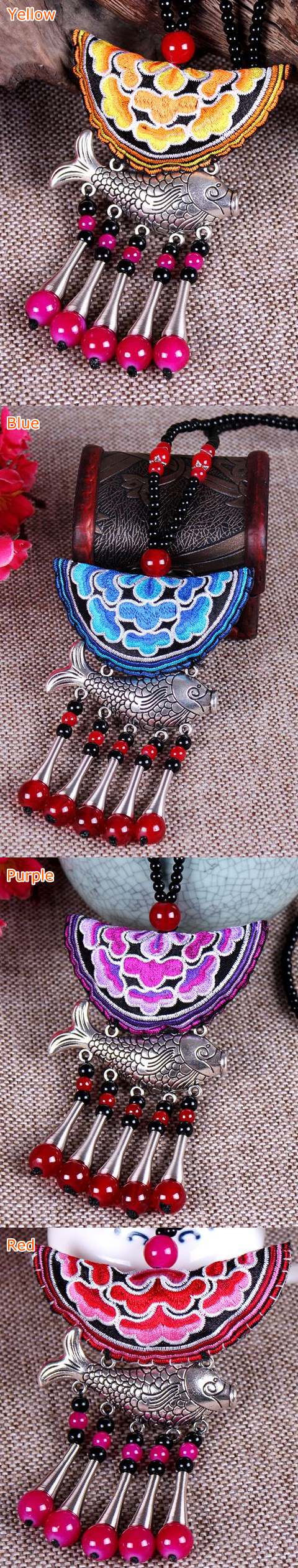 Handmade Ethnic Embroidery Necklace